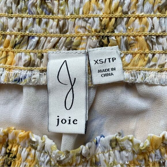 Joie Yellow Off The Shoulder Floral Top - Size: XS - Picture 3 of 8